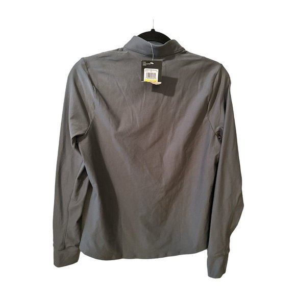 Under Armour NWT Heat  Gear Half Zip Fitted Run Jacket / Thumb Holes Grey Sz Med - Picture 2 of 3